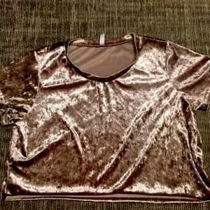 Cropped shiny champagne shirt